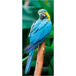 Pancarta De Tela Ignífuga "Papagayo Azul" Tela De Bandera 75 X 180 Cm