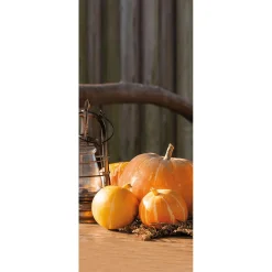 Pancarta De Tela Ignífuga "Calabaza Con Farol" De Tela De Bandera 75 X 180 Cm