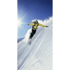 Pancarta De Tela Ignífuga "Snowboarder" De Tela De Bandera 100 X 200 Cm