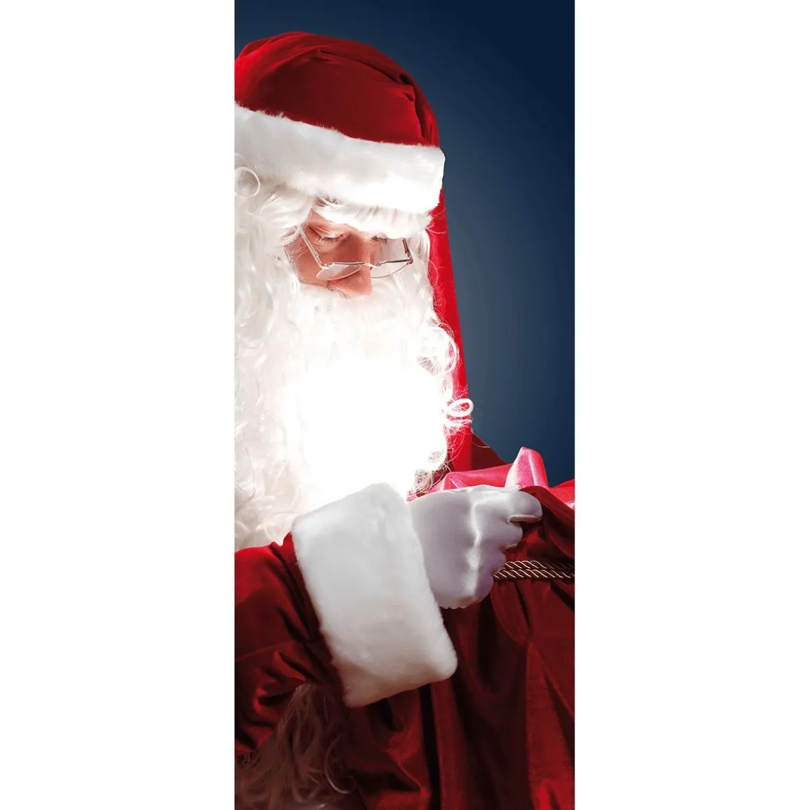 Pancarta De Tela Ignífuga "Papá Noel Como Portador De Regalos" De Tela De Bandera 75 X 180 Cm