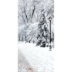 Pancarta De Tela Ignífuga "Parque De Invierno" De Tela De Bandera 100 X 200 Cm