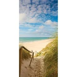 Pancarta De Tela Ignífuga "Camino De Las Dunas A La Playa" De Tela De Bandera 100 X 200 Cm