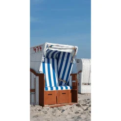 Pancarta De Tela Ignífuga "silla De Playa Blanca" De Tela De Bandera 100 X 200 Cm