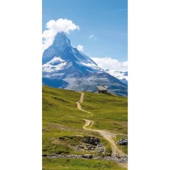 Pancarta De Tela Ignífuga "Ruta De Senderismo Con Vista Al Cervino" De Tela De Bandera 100 X 200 Cm