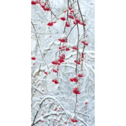 Pancarta De Tela Ignífuga "Bayas De Invierno" De Tela De Bandera 100 X 200 Cm