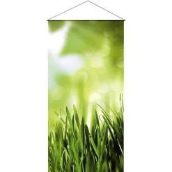 Pancarta Ligera De Fibra Natural "Hierba De Primavera" De Algodón 100 X 200 Cm