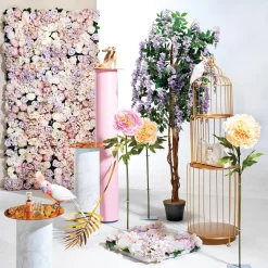 Panel Con Flores En Colores Pastel Artificial