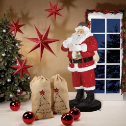 Papá Noel De Fibra De Vidrio 180 Cm