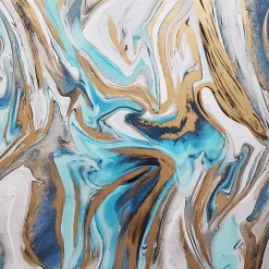 Papel De Envolver Sostenible Azul Y Dorado - Rollo De Papel De Envolver De 50 M