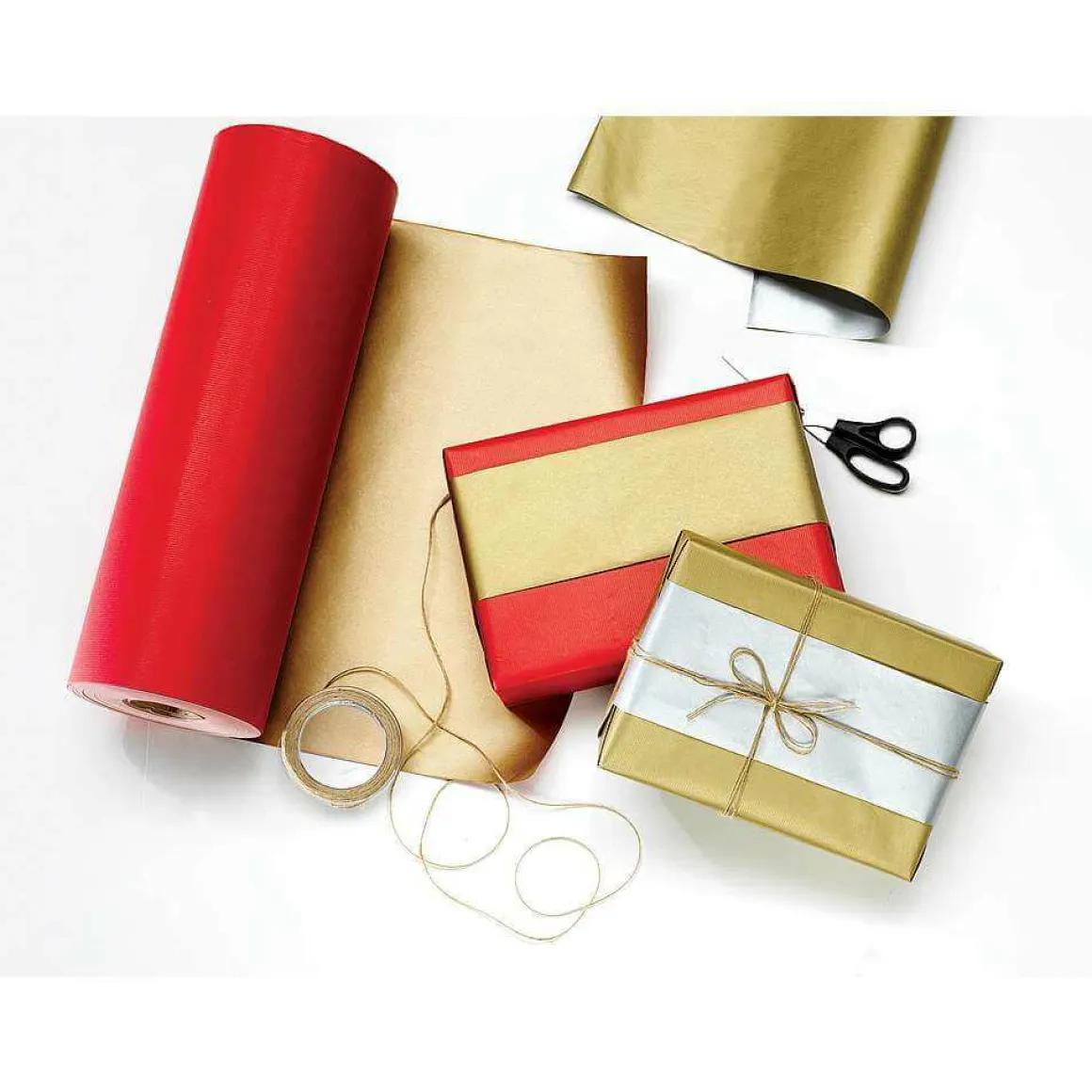 Papel De Regalo Bicolor 50 Cm, 250 M, Rojo Oro