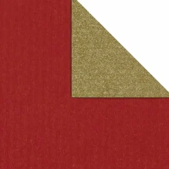 Papel De Regalo Bicolor 70 Cm, 250 M, Rojo/oro