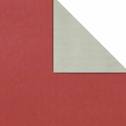 Papel De Regalo Bicolor 50 Cm, 100 M, Rojo Plata