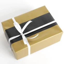 Papel De Regalo Bicolor 50 Cm, 100 M, Negro Oro