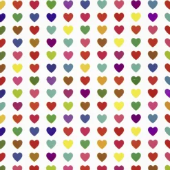 Papel De Regalo Blanco Sostenible Con Corazones De Colores - Rollo De Papel De Regalo De 50 M