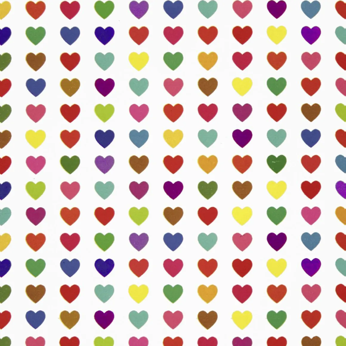 Papel De Regalo Blanco Sostenible Con Corazones De Colores - Rollo De Papel De Regalo De 50 M