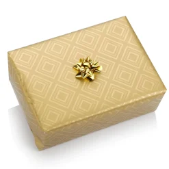 Papel De Regalo Dorado Sostenible Con Motivos Geométricos Brillantes - Bobina De Papel De Regalo De 50 M