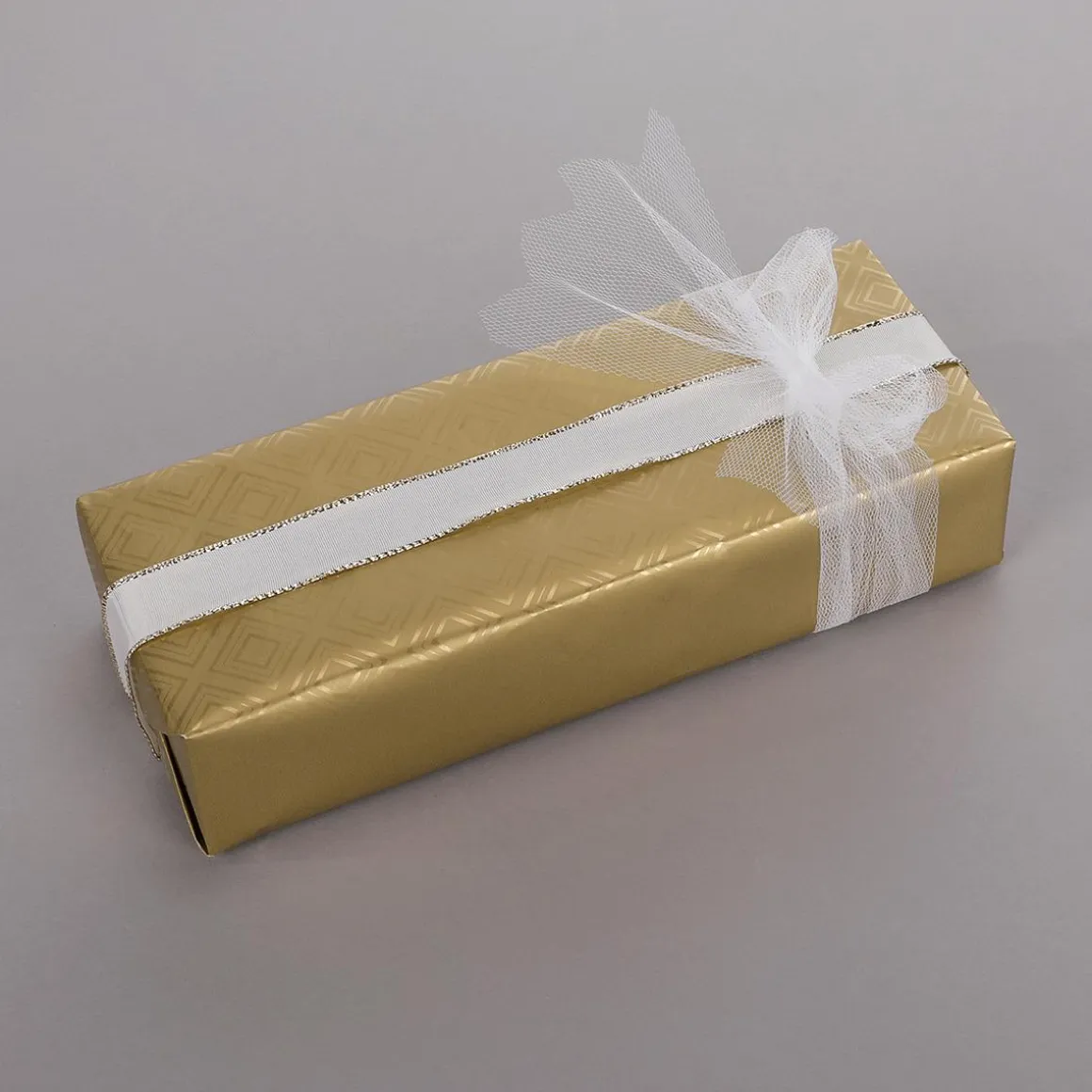 Papel De Regalo Dorado Sostenible Con Motivos Geométricos Brillantes - Bobina De Papel De Regalo De 50 M