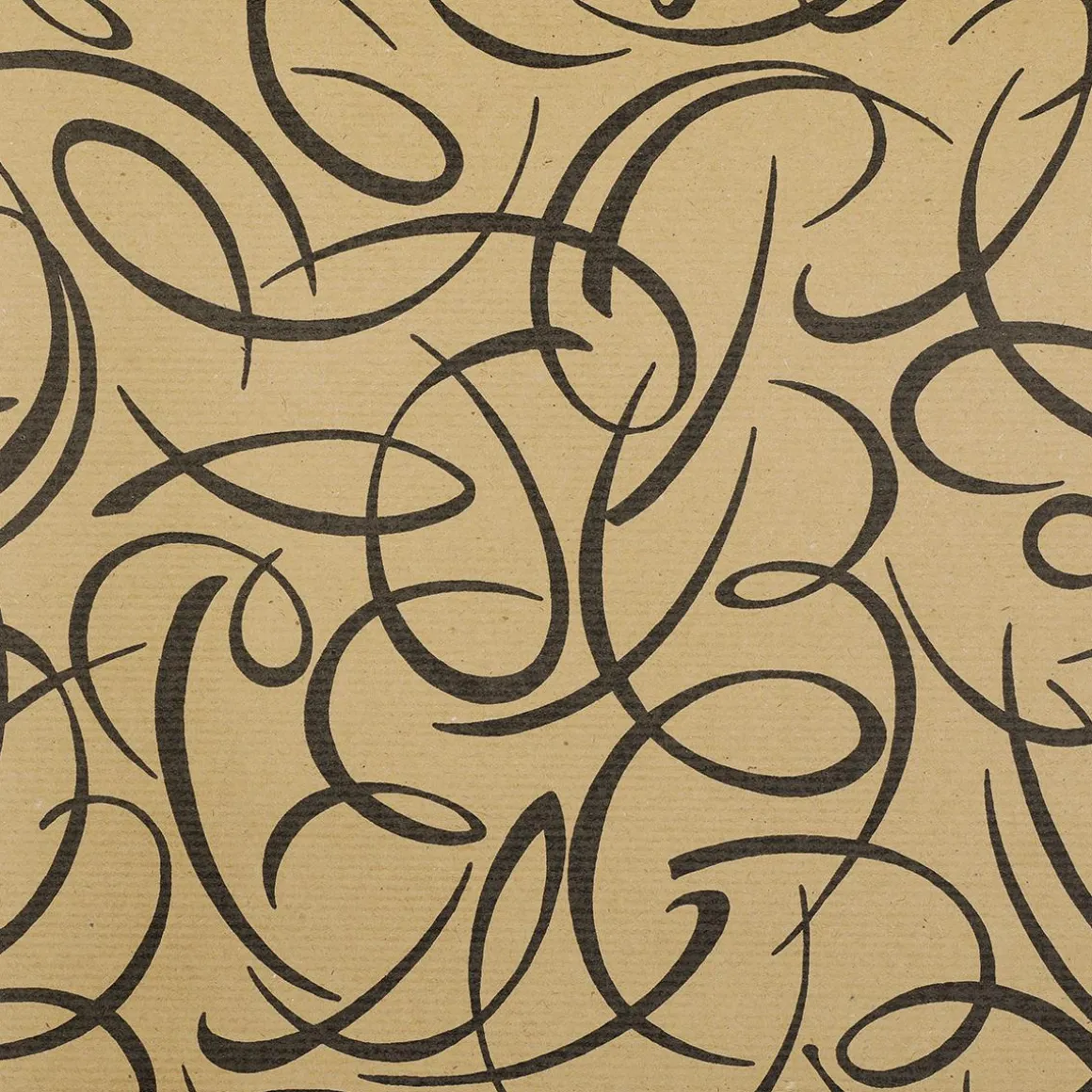 Papel De Regalo Kringel Marrón / Negro, 70cm Ancho, Rollo De 40 M