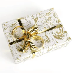 Papel De Regalo Mármol Dorado