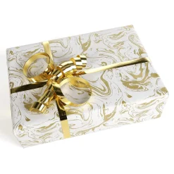 Papel De Regalo Mármol Dorado