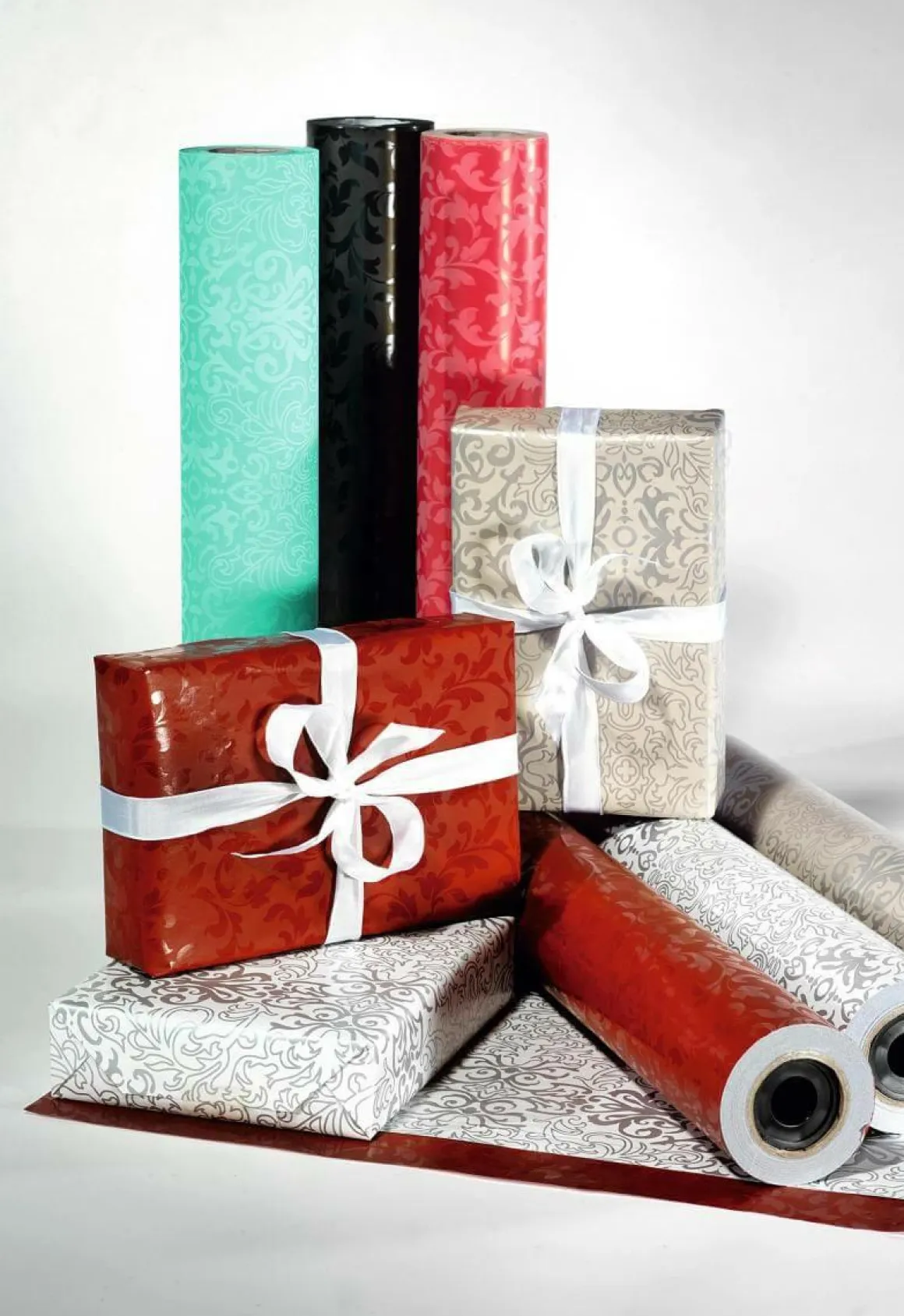 Papel De Regalo Negro Sostenible Con Diseño De Vid Brillante - Bobina De Papel De Regalo De 50 M
