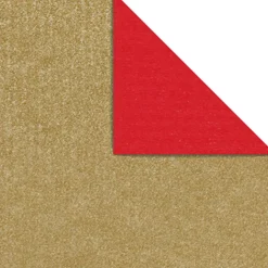 Papel De Regalo Rollo Bicolor Rojo Oro 50 Cm X 50 M