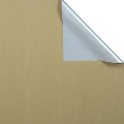 Papel De Regalo Rollo Bicolor Oro Plata 50 Cm X 50 M