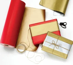 Papel De Regalo Rollo Bicolor Oro Plata 50 Cm X 50 M