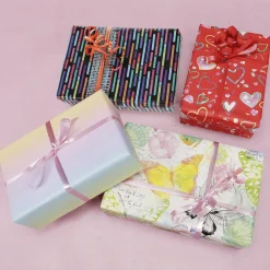 Papel De Regalo Sostenible Corazones De Colores, Rojo, 50 Cm X 50 M