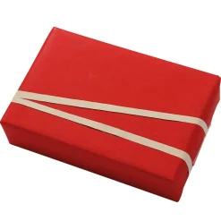 Papel Kraft Liso Rojo Reciclado - Bobina De Papel De Regalo De 50 M