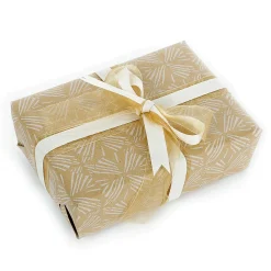 Papel Kraft Reciclado Con Motivos Geométricos Blancos - Rollo De Papel De Envolver De 50 M
