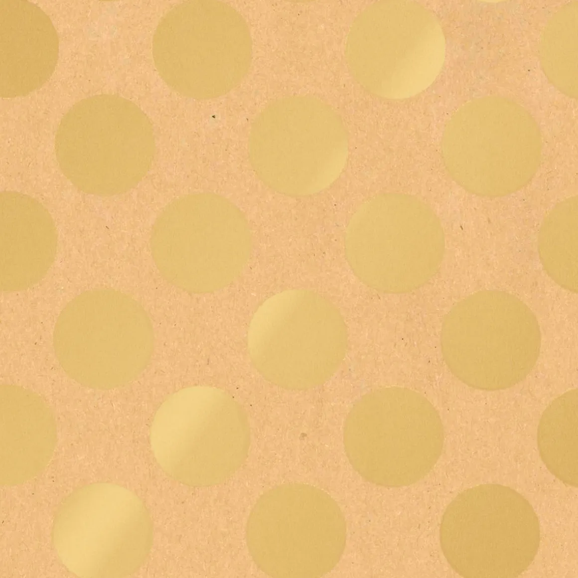 Papel Kraft Reciclado Con Puntos Dorados - Bobina De Papel De Regalo Sostenible De 50 M