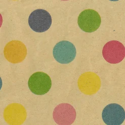 Papel Kraft Reciclado Con Puntos De Colores - Bobina De Papel De Envolver De 50 M