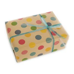 Papel Kraft Reciclado Con Puntos De Colores - Bobina De Papel De Envolver De 50 M