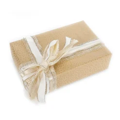 Papel Kraft Reciclado Con Pequeños Puntos Dorados - Rollo De Papel De Envolver De 50 M