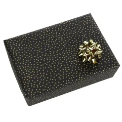 Papel Kraft Reciclado Negro Con Puntos Dorados, 50 Cm, 50 M