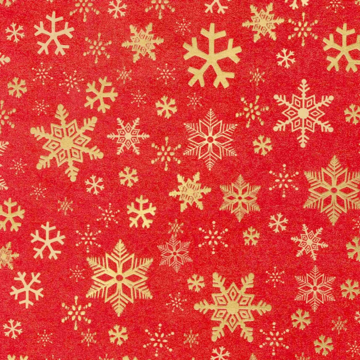 Papel Kraft Rojo Reciclado Con Copos De Nieve Dorados - Bobina De Papel De Regalo Sostenible De 50 M
