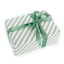 Papel Kraft Sostenible De Remolacha Azucarera Con Rayas Verdes Y Blancas - Rollo De Papel De Envolver De 50 M.