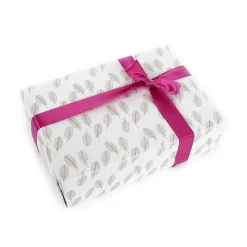Papel Kraft Sostenible De Remolacha Azucarera Con Plumas En Color Rosado Y Dorado - Rollo De Papel De Regalo De 50 M