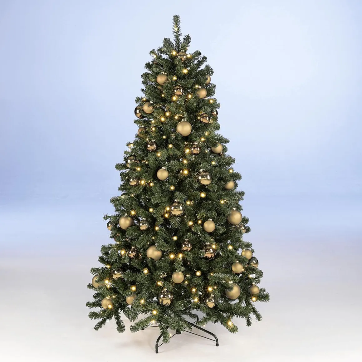 Paquete Económico Árbol De Navidad 210 Cm Incl. Adornos De Cristal Y Luces De Hadas