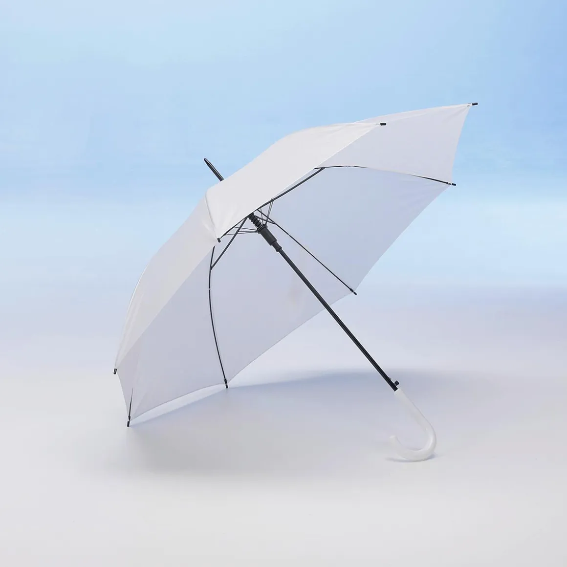 Paraguas Con Mecanismo Automático 100 Cm Ø, 84 Cm Blanco