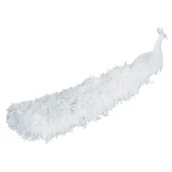 Pavo Real Blanco Decorativo, Longitud: 150 Cm