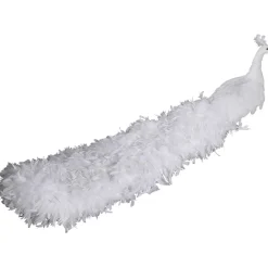 Pavo Real Blanco Decorativo, Longitud: 150 Cm