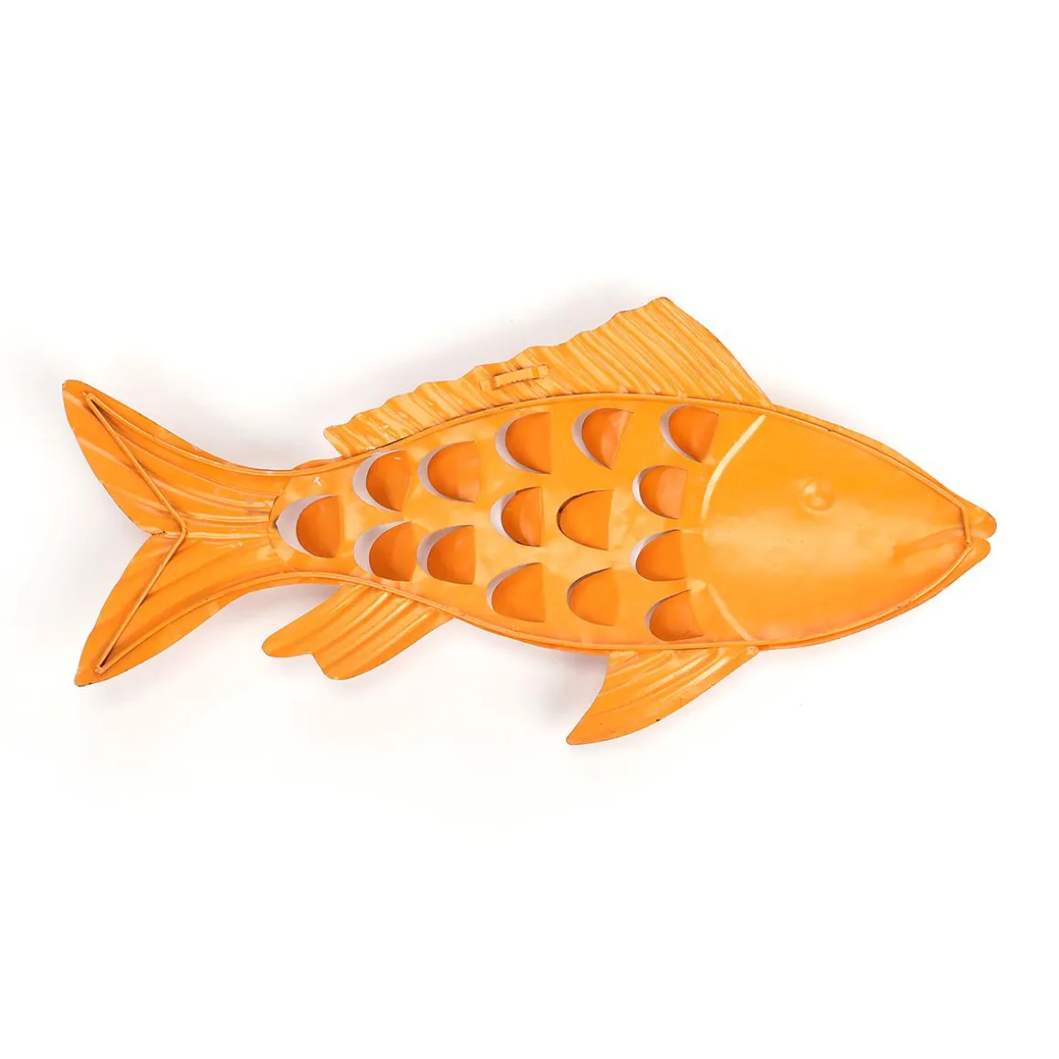 Peces De Metal Decoración De Pared Naranja Con Manchas De óxido 71 Cm