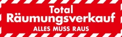 Pegatina "Total Räumungsverkauf" (liquidación Total), 138 X 42 Cm