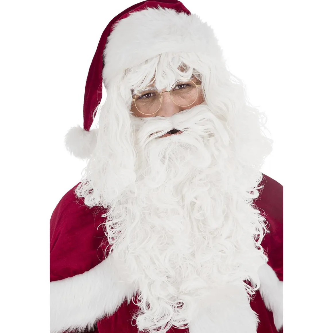 Peluca Y Barba Rizadas De Papá Noel