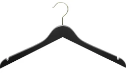 Percha De Madera Con Muescas, Negro/latón, 44 Cm
