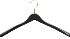 Percha De Madera Negro/latón, 44 Cm