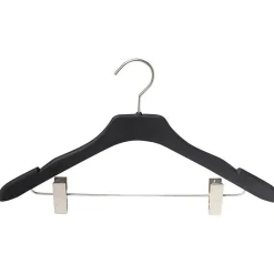 Percha Soft Touch Con Barra Con Pinzas 45 Cm, 1 Paquete De 10 Piezas