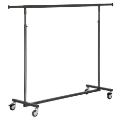 Perchero Con Ruedas Plegable Antracita, Altura Ajustable